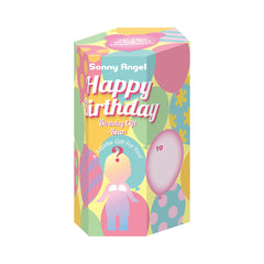 Sonny Angel Birthday Gift Bear 2021 box showing a cheerful collectible ready for gifting