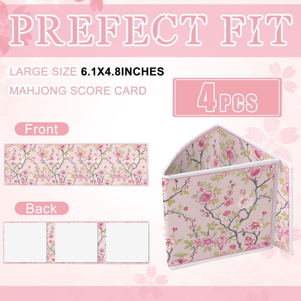 Sonwyoung chinoiserie mahjong card holder back view showing clear PVC panel.