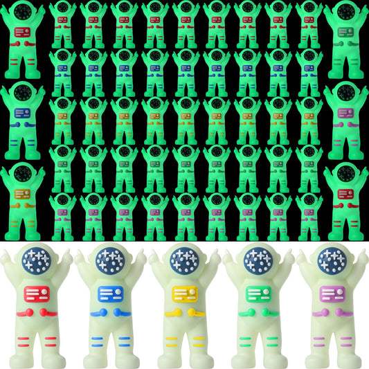 Sonwyoung glow-in-the-dark astronaut figurine shines on display for night-time decor.