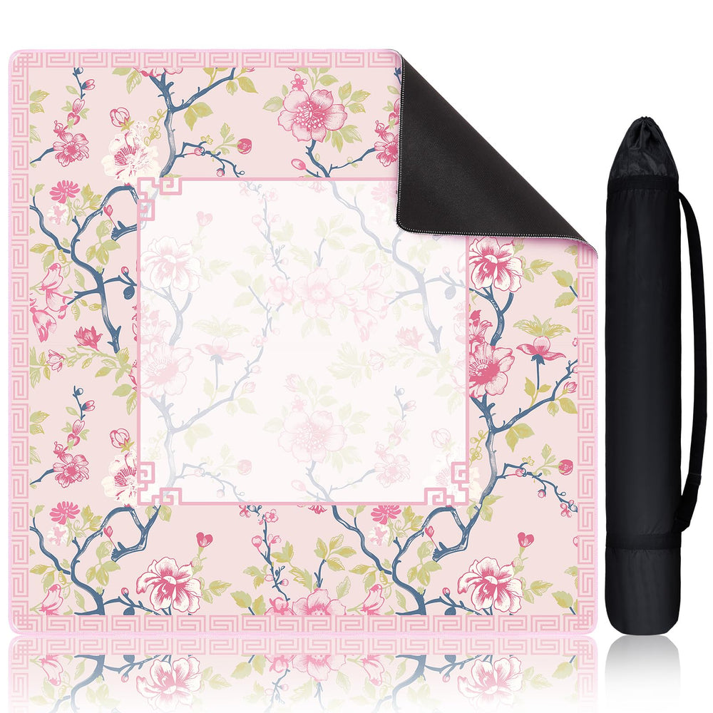 Sonwyoung mahjong mat with carrying bag enables easy transport for on-the-go play.