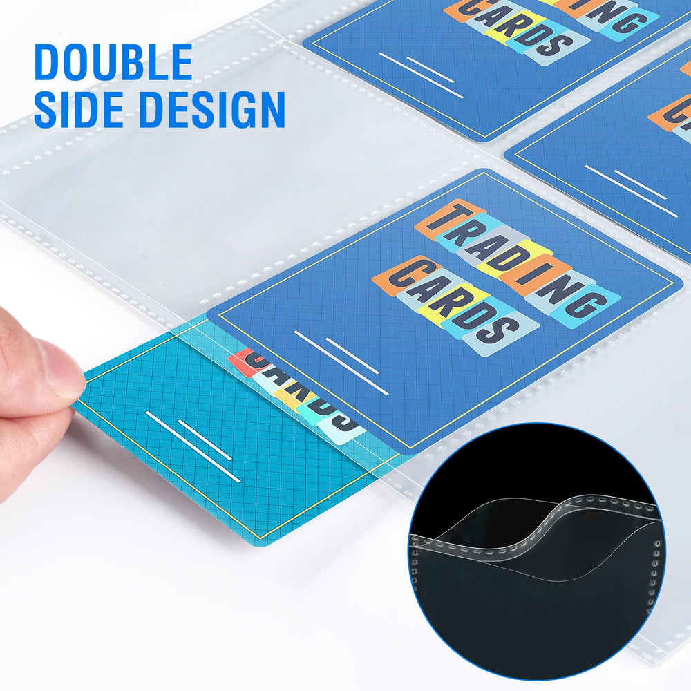 Sooez double-sided card sleeves clearly show contents