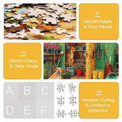 Sooluer dogs in garden image offers heartwarming motifs to brighten family puzzle time