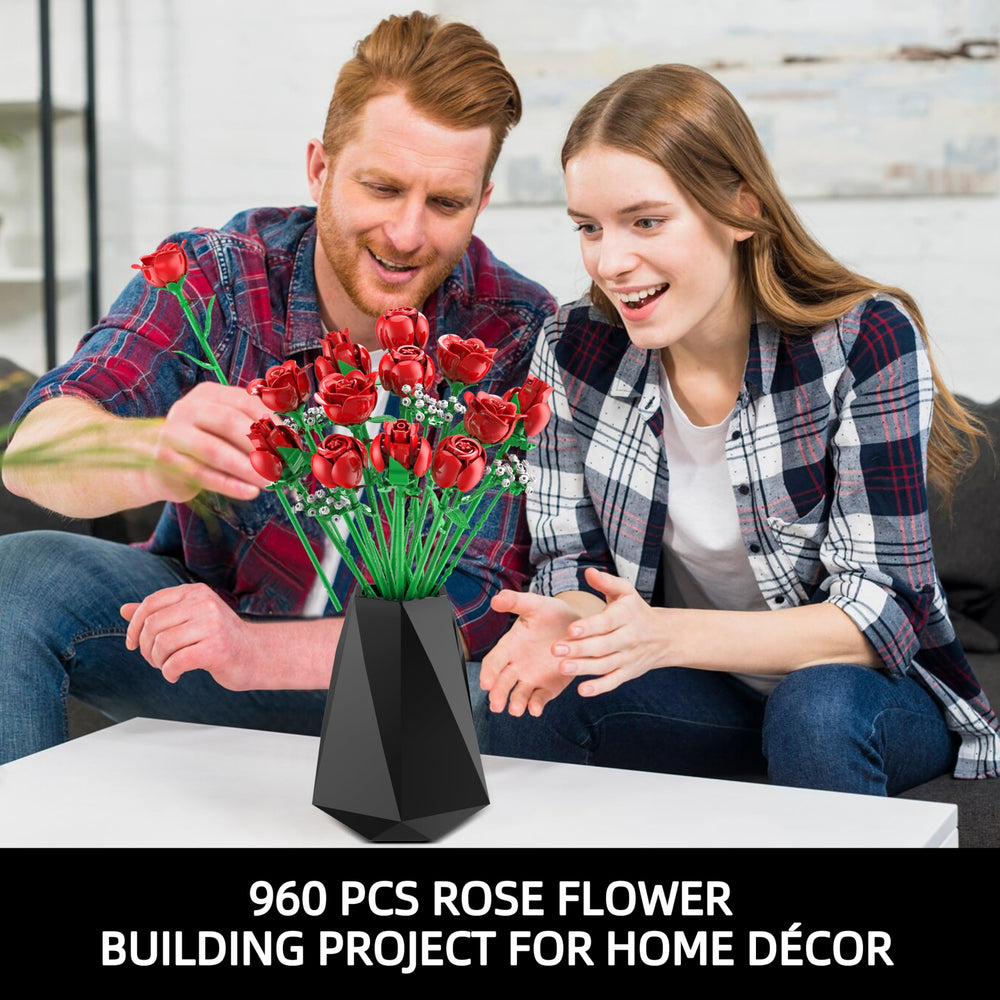 Sopu rose bouquet assembly process showing adjustable stems