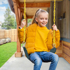 Backyard playground scene featuring Sorbus seat with versatile seating options.