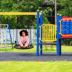 Sorbus saucer tree swing steel frame supports durable outdoor play.