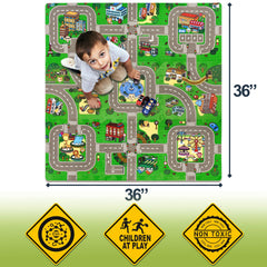 Sorbus Traffic Play Mat Puzzle Tiles—interlocking design for quick setup and storage