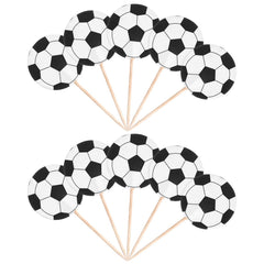 Sorcristy soccer ball toppers brighten treats for sports-themed celebrations.