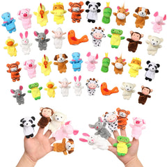 Sosation 60-pcs finger puppets set displayed for storytelling and imaginative play