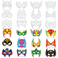 Sosation hero masks set, design-01, vibrant designs for kids' dress-up and party crafts