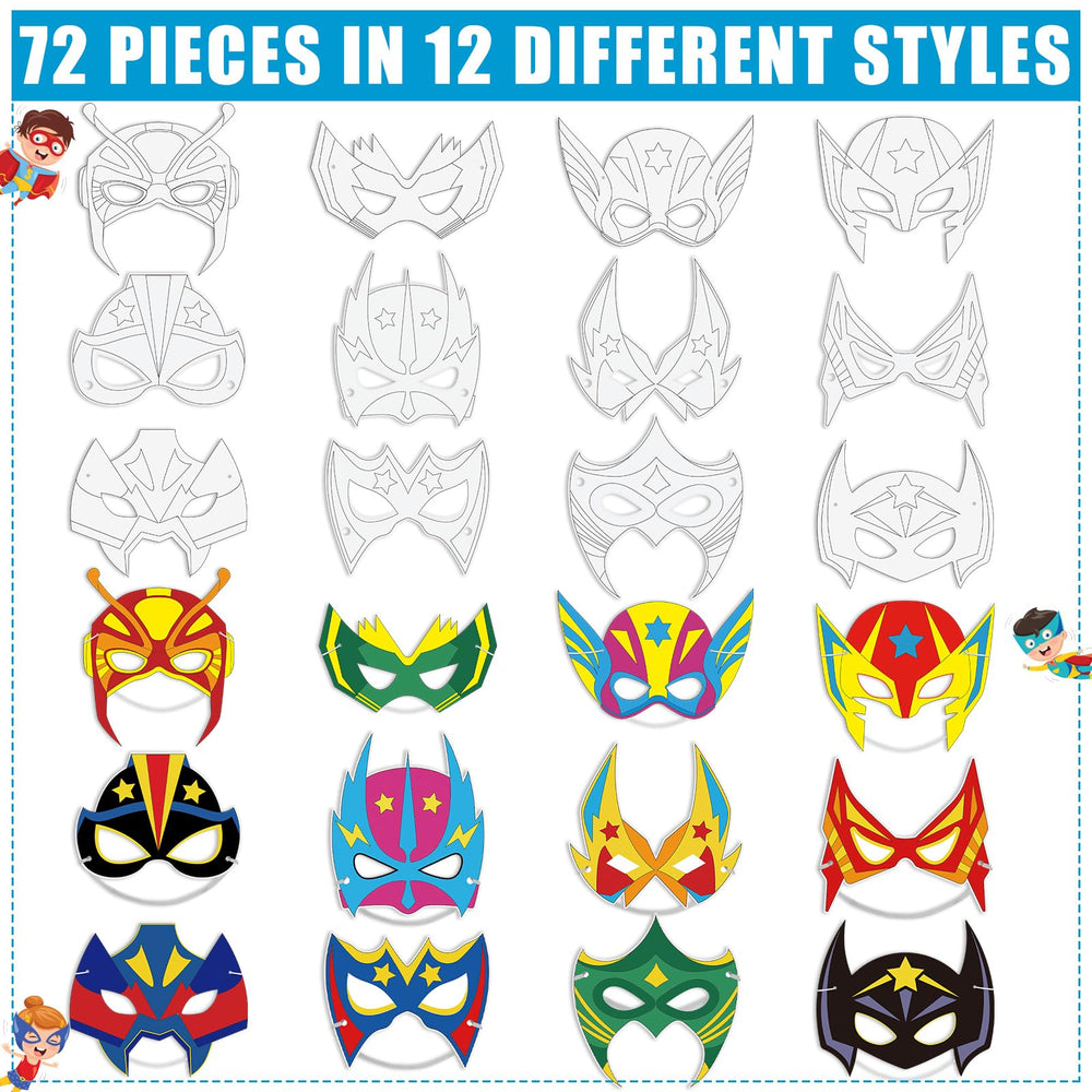 Sosation 72-pcs masks, design-03, easy to color and wear