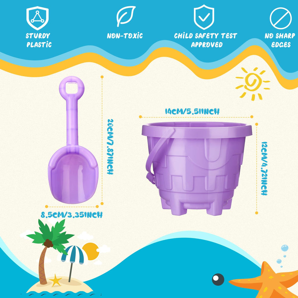 Sosation castle-design sand buckets encouraging creative building at the beach.