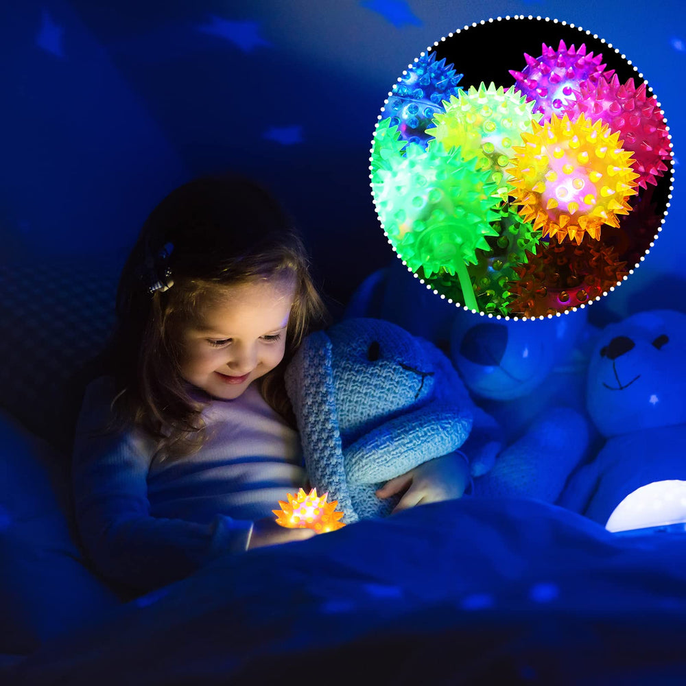 Sotiff squeak-and-glow ball offers interactive play.