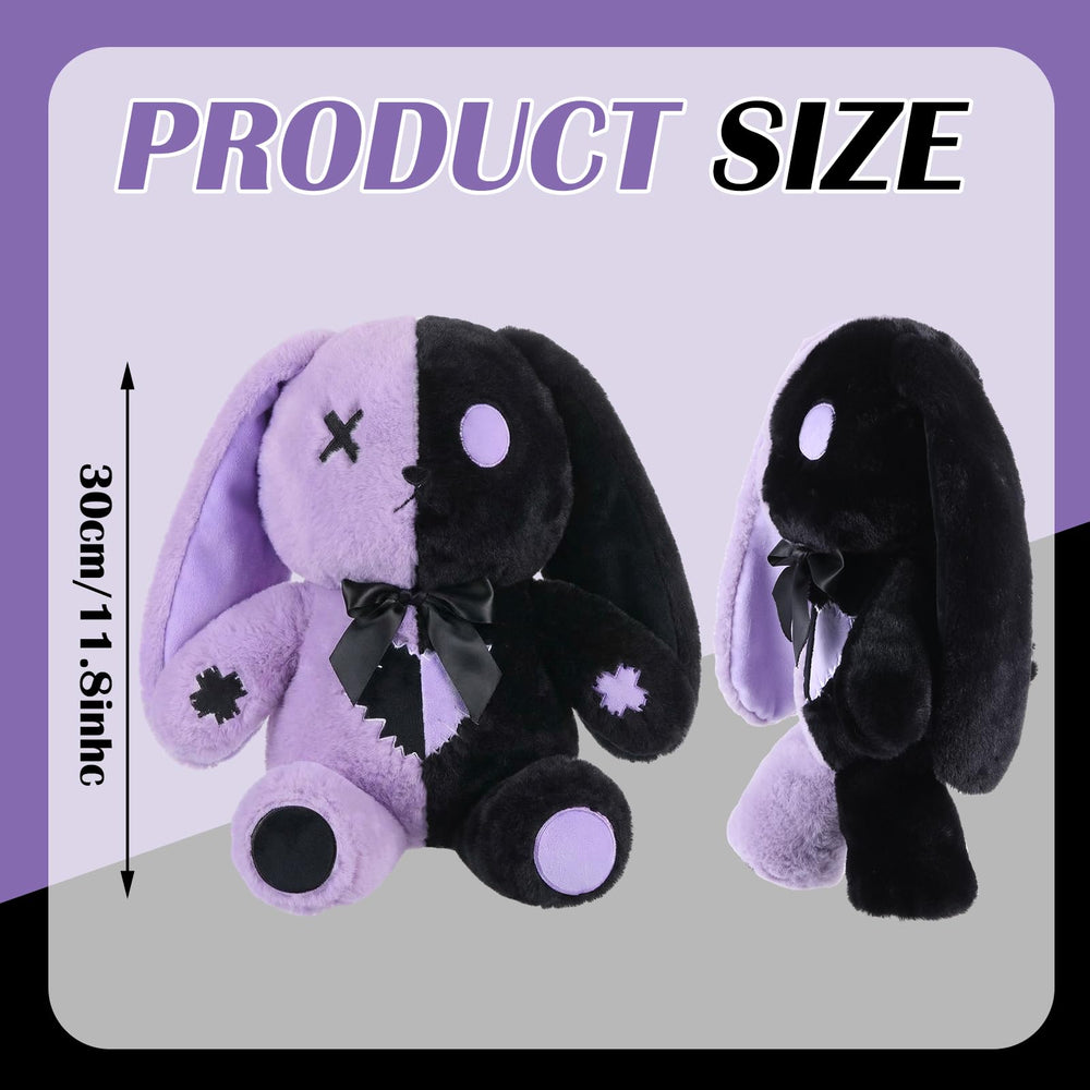 Sotiff black purple bunny plush showcases embroidery and a moody vibe.