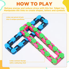 Sotiff colorful links offer tactile feedback during play sessions.
