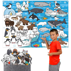Sotiff polar animals felt board background for wall display and storytelling
