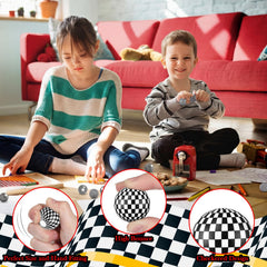 Sotiff rubber ball with bold checkered pattern for outdoor play