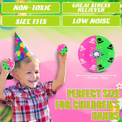 Sotiff witch fidget spinner pink-green close-up, smooth spin for concentration and fun.