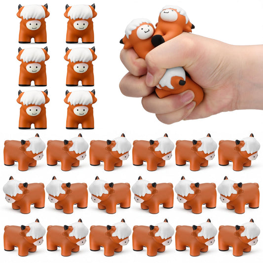 Soulchen Highland Cow stress ball 24-pack shown as party favor and classroom reward
