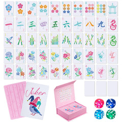 Soulchen mahjong cards with blossom pink pattern, ideal for stylish family game nights.