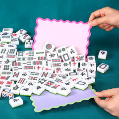 Soulchen purple mahjong shuffler with a wavy edge enhances play