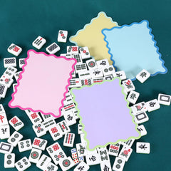 Soulchen yellow mahjong shuffler with a wavy edge adds fun color