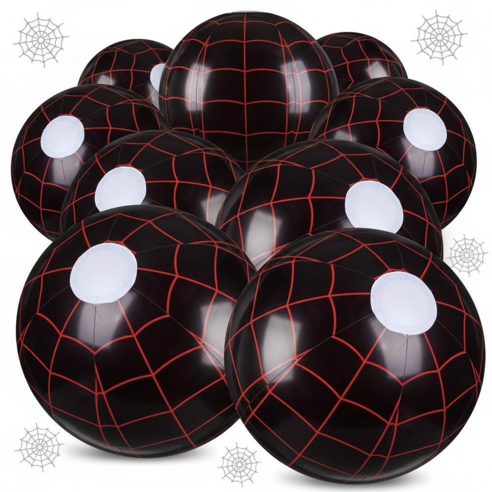 Soulchen spider web beach ball 8in pack 12 for pool parties and beach games.