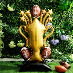 Soulchen sports-themed foil balloon decor for indoor and outdoor celebrations.