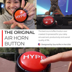 Sound RX Hype Button side view, ideal for quick on-the-go hype moments.