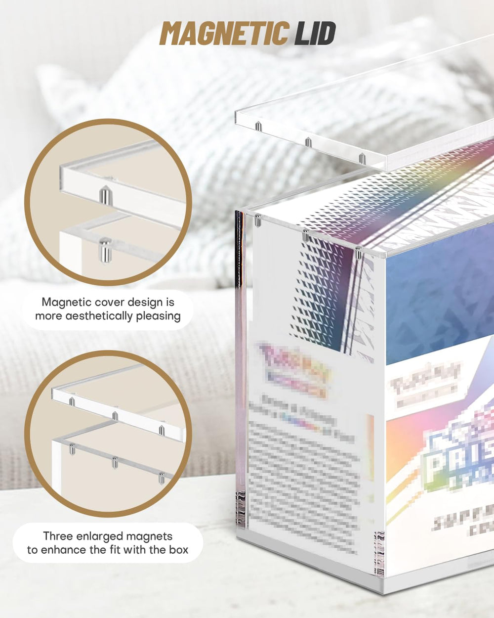 SOWANO clear acrylic display box inside view demonstrating precise fit.