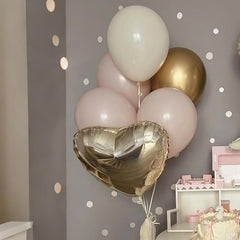 Sowide baby shower and Valentine decor with soft champagne tones