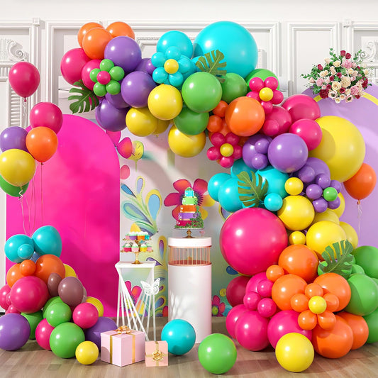 Sowide Balloon Arch Garland Kit with pastel colors creates a festive backdrop.