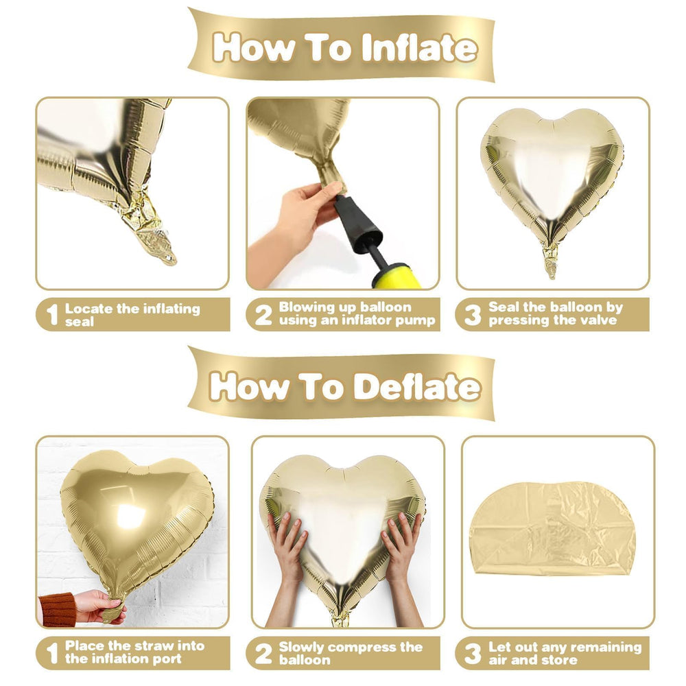 Sowide foil heart balloons used in a wedding arch