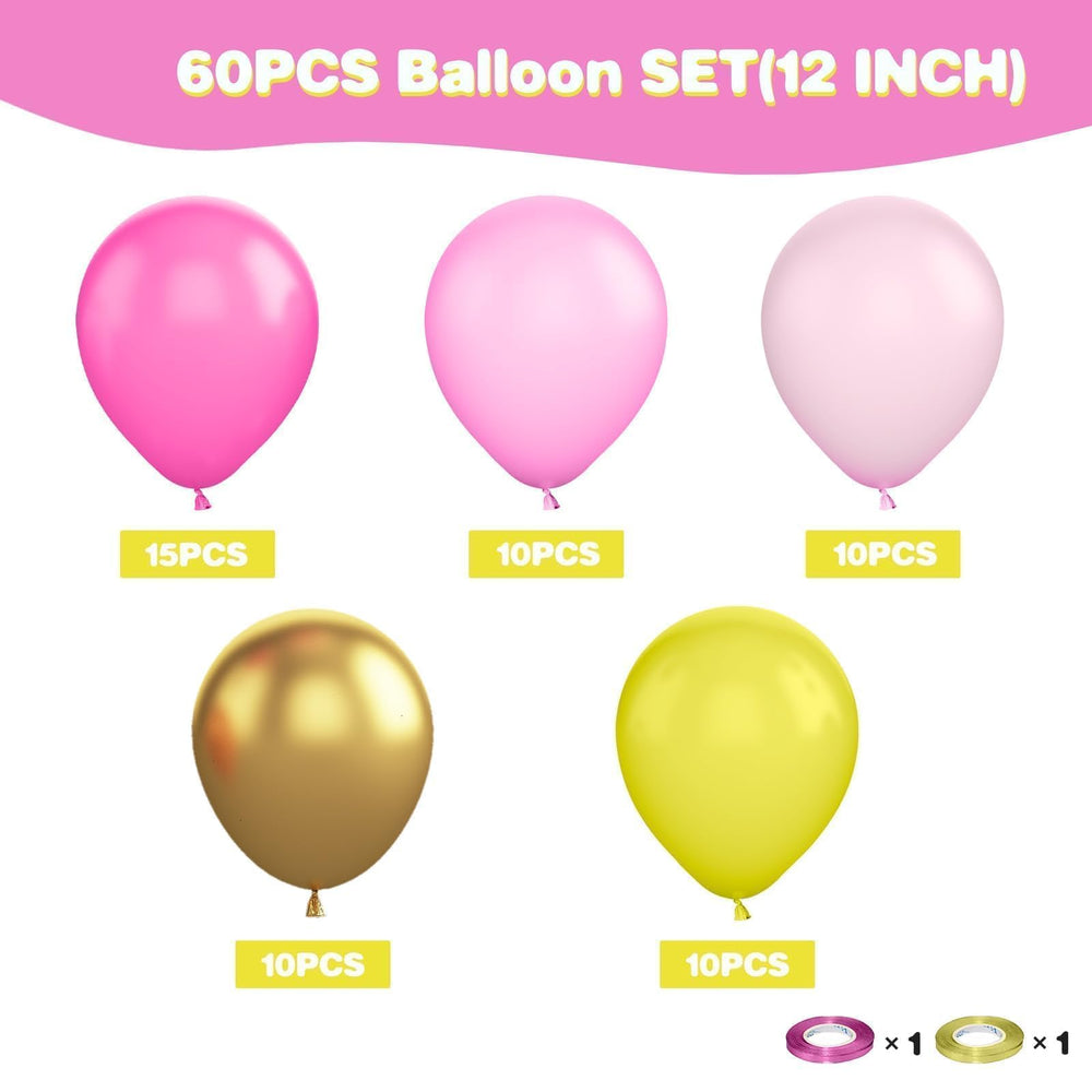 Sowide hot pink balloons with metallic gold accents for standout celebrations.