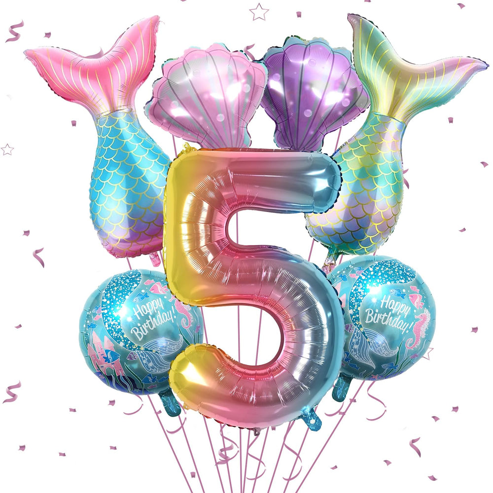 Sowide round mermaid balloons for coastal party accents