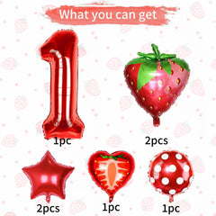 Sowide strawberry balloon 18 inch creates a vibrant focal point in berry themed decor.
