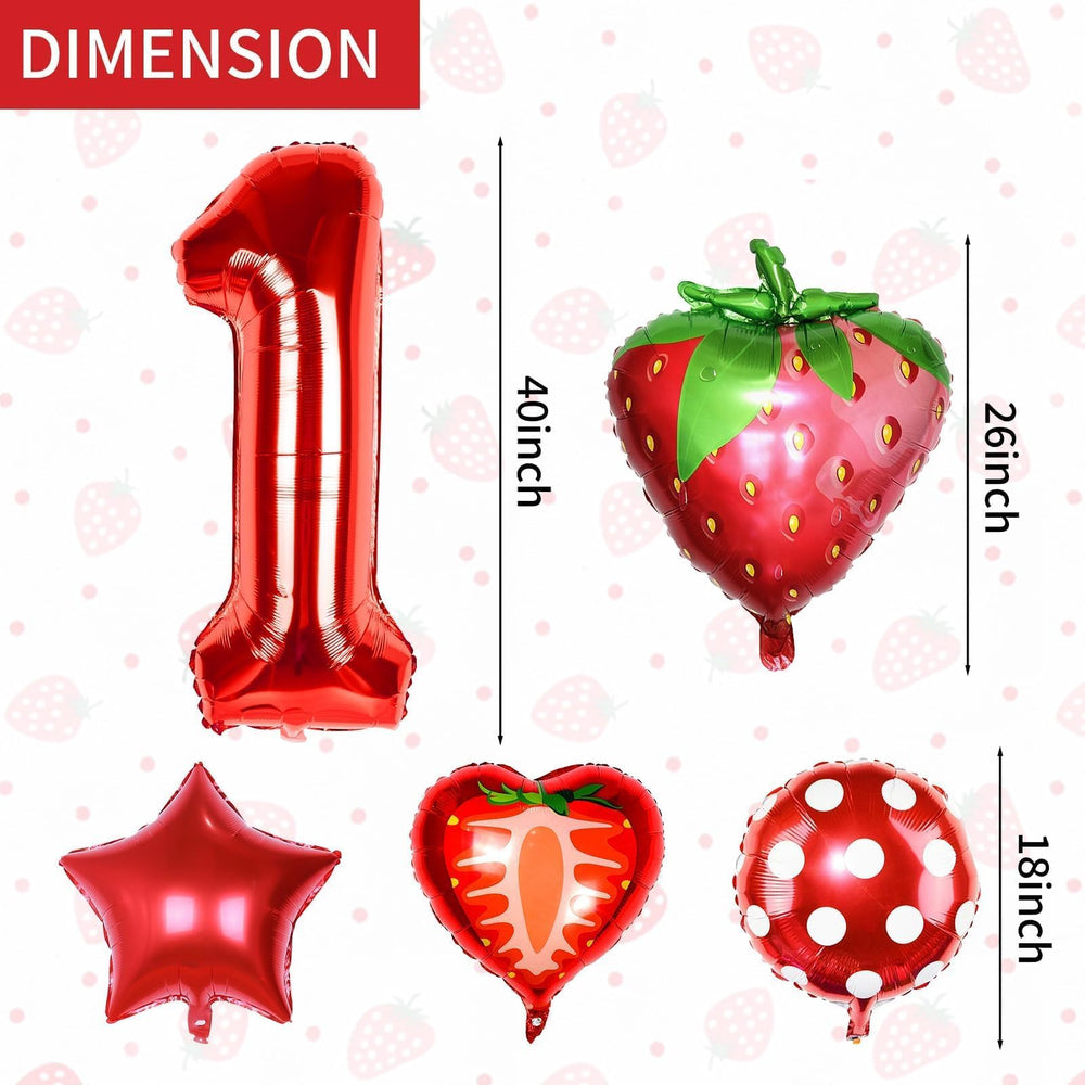 Sowide strawberry balloon 1st birthday 18 inch pulp highlights festive fruit theme.