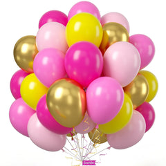 Sowide yellow pink balloon kit: 60pcs 12in for festive décor.