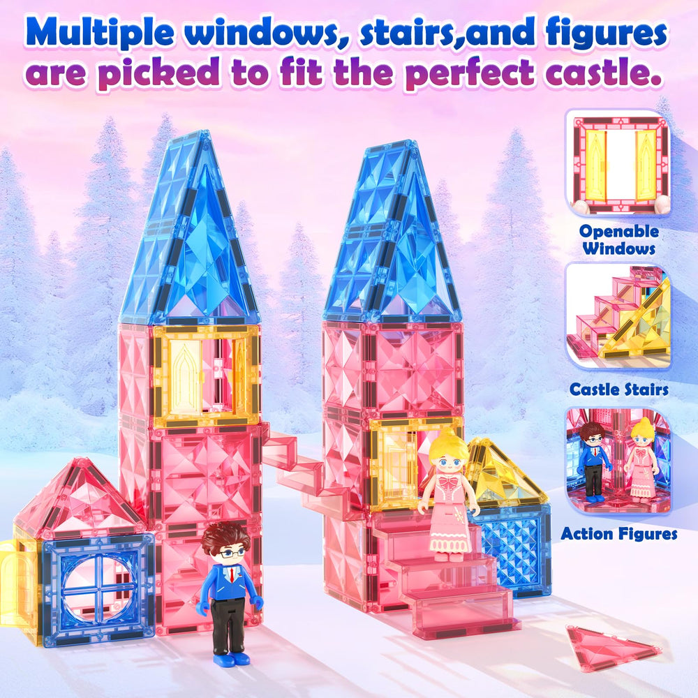 Soyee Diamond Magnetic Tiles educational play promotes collaboration among siblings.