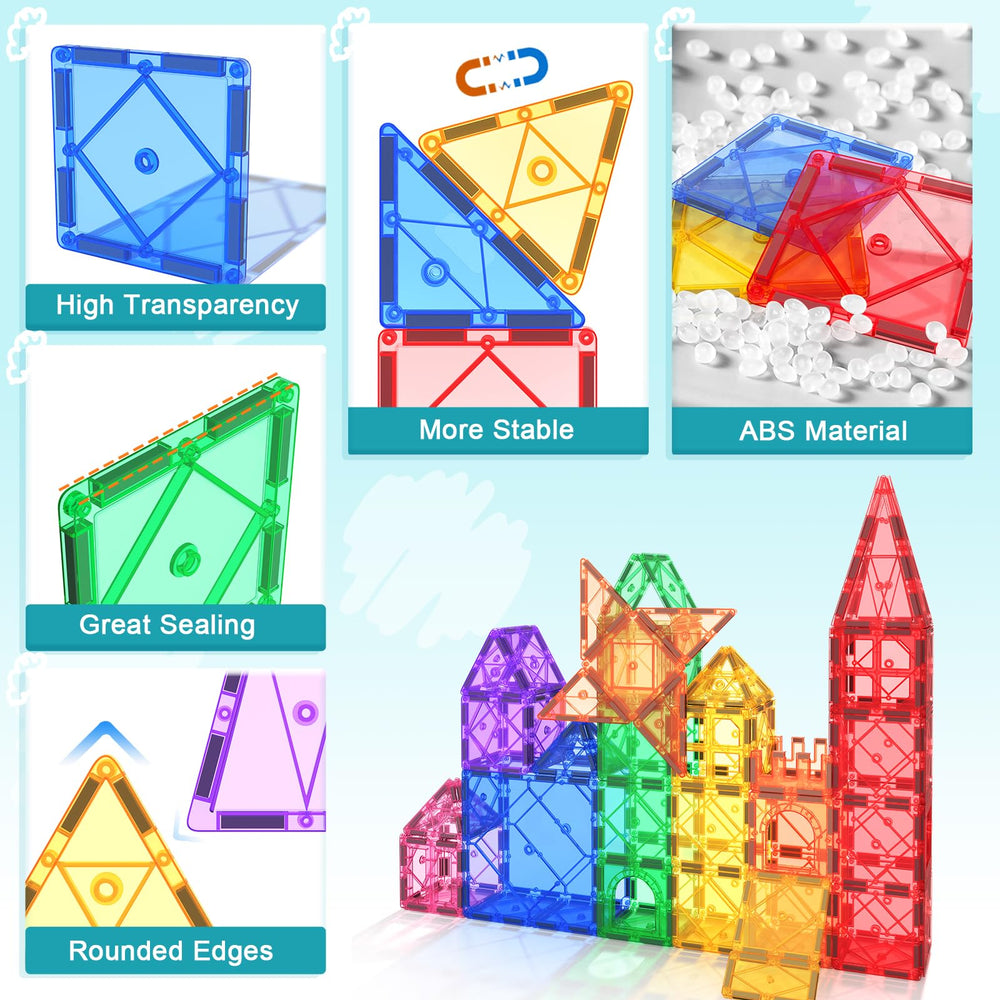 Soyee magnetic tiles storage bag for tidy organization after playtime.