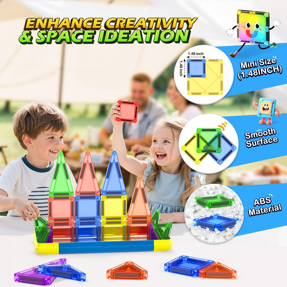 Soyee Mini Magnetic Tiles magnets create stable builds for group play