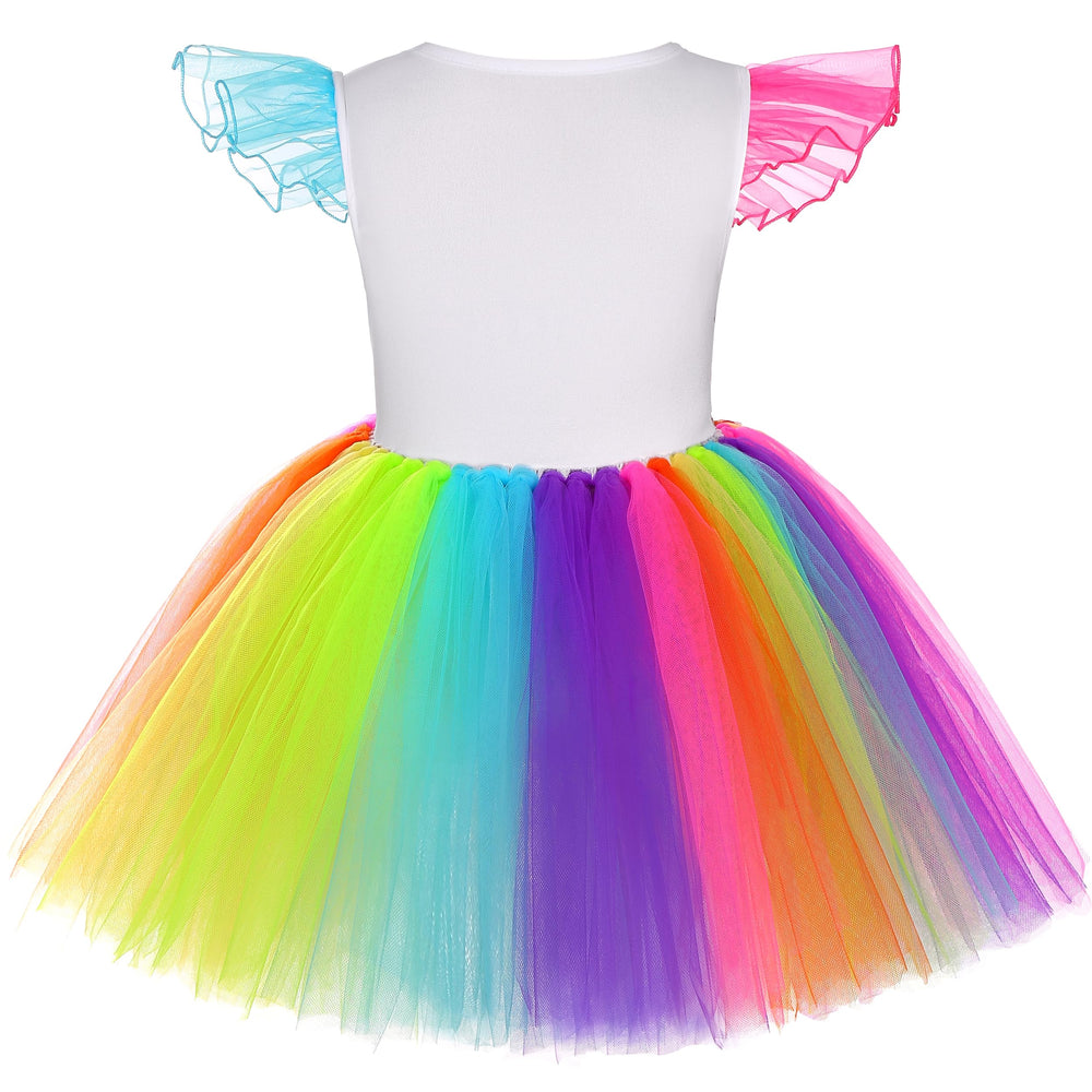 Soyoekbt unicorn dress with tulle flying sleeve for playful movement