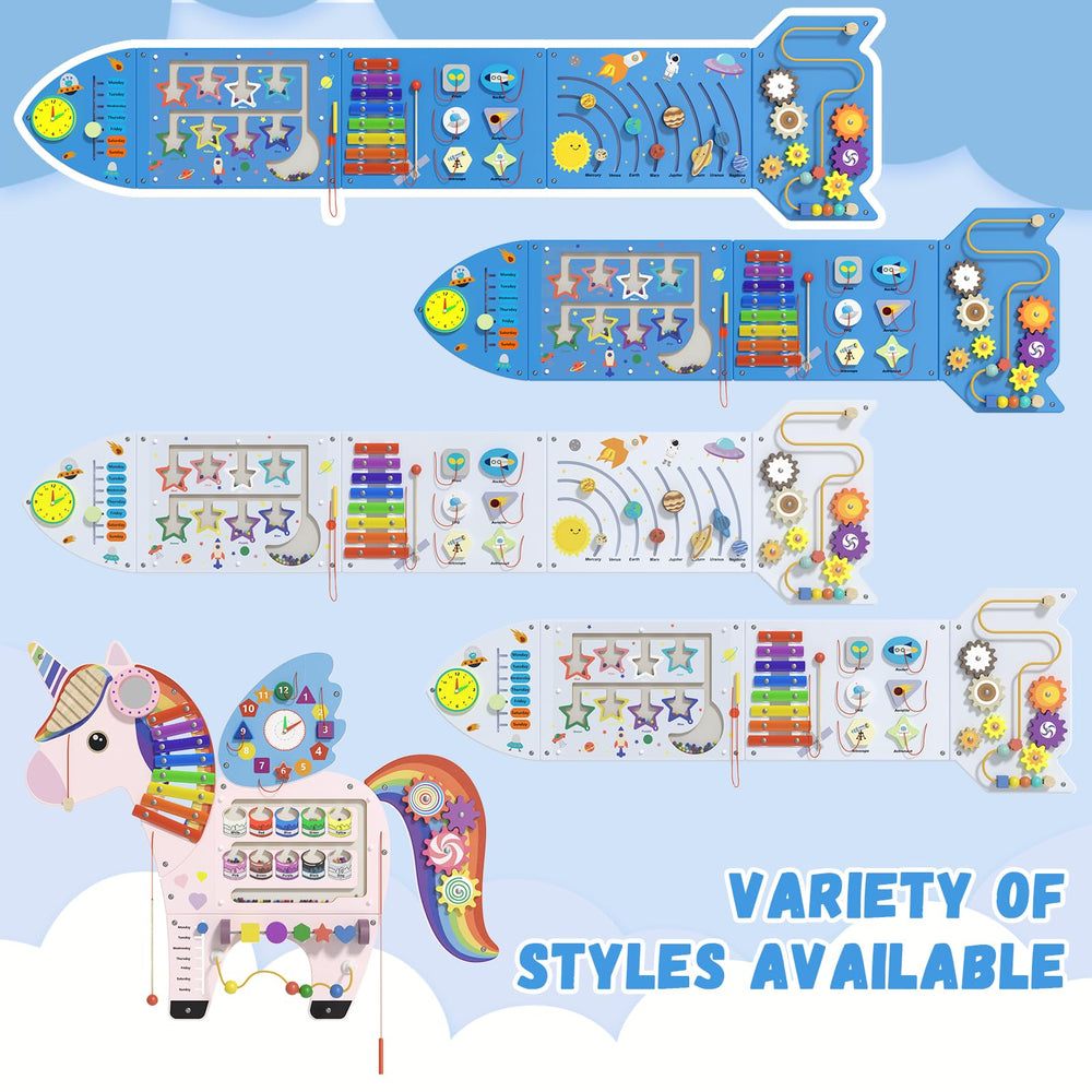 Spacocld Rocket shape matching panel encourages visual discrimination and memory