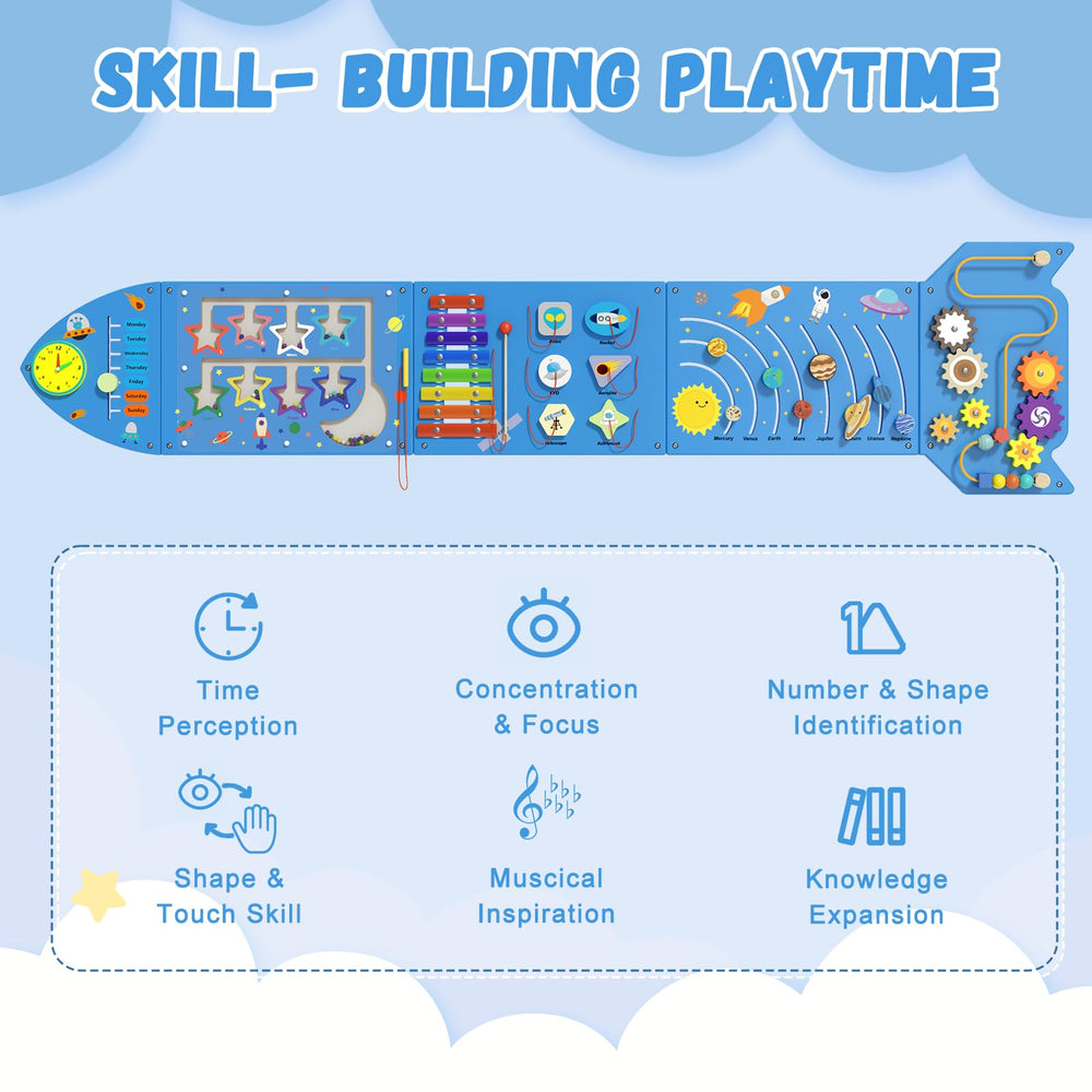 Spacocld Rocket spiral beads panel offers tactile tracking and sequencing