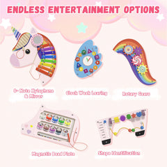 Spacocld Unicorn shape-matching panel builds visual-spatial awareness.
