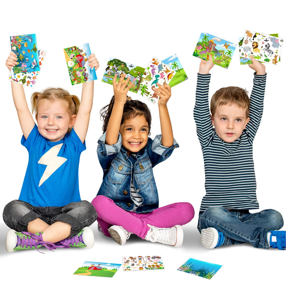 Spakon 32 sheets scene stickers enable kids to create personalized scenes