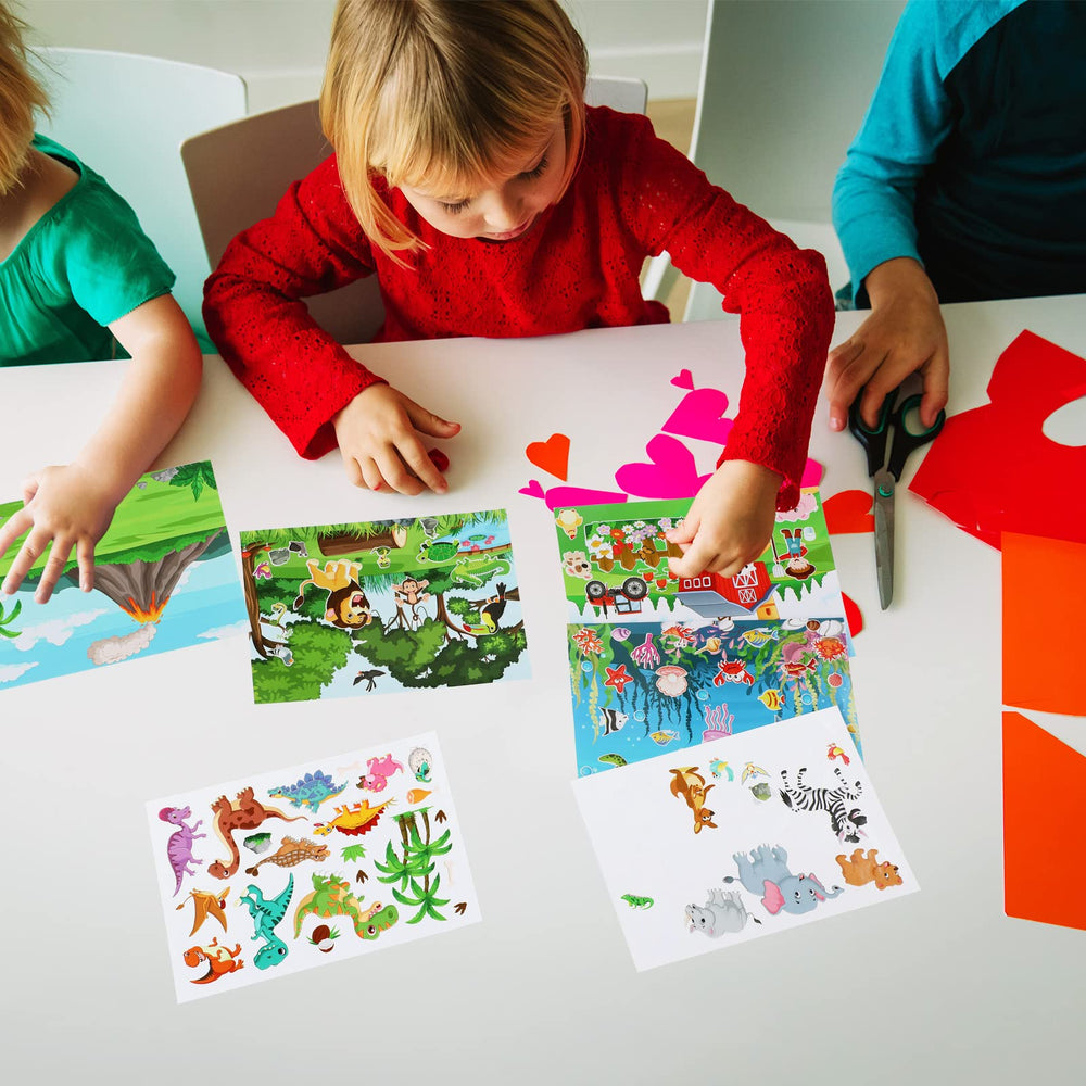 Spakon 32 sheets scene stickers include dinosaur patterns for adventurous scenes