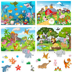 Spakon 32 sheets scene stickers jungle animals for colorful, imaginative play