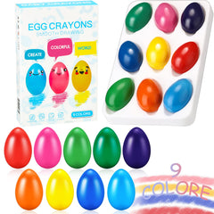 Spakon egg crayons with palm-grasp design, easy for small hands to hold.