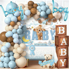 SPARKTUTU teddy bear arch photo backdrop for a baby boy shower