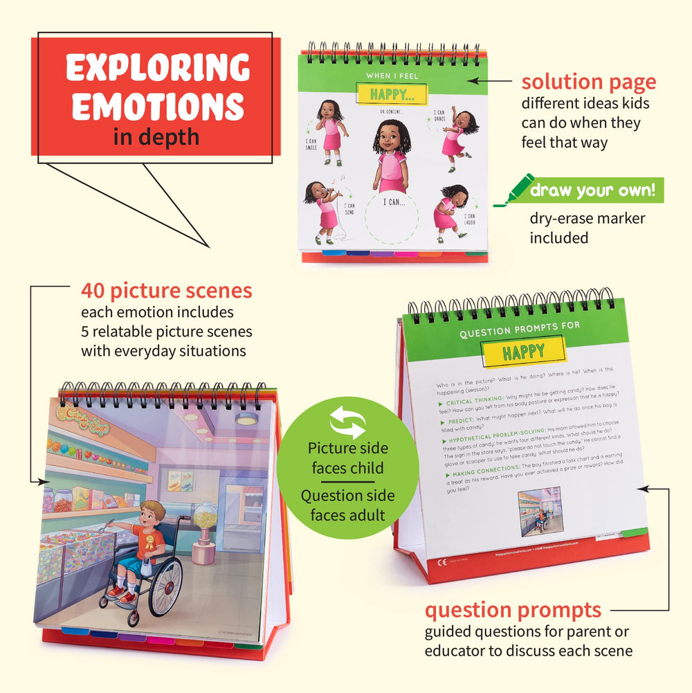 SPARK INNOVATIONS emotion cards scene 3 invites child-led storytelling and roleplay prompts.